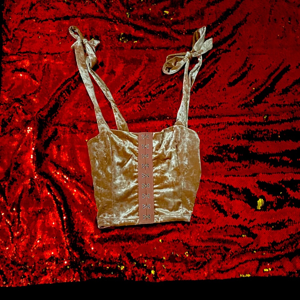 Rose gold Suede Clasp Croptop